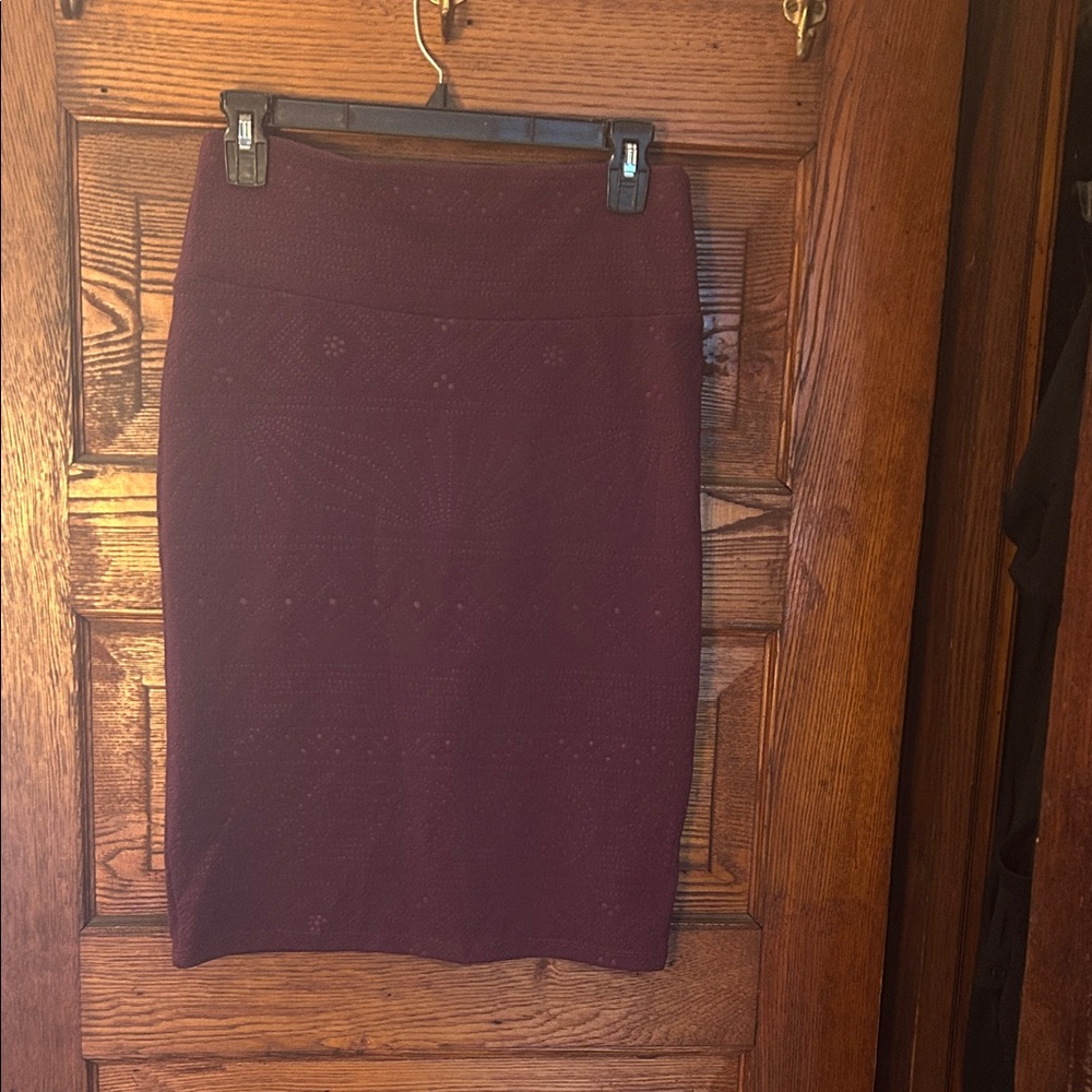 LuLaRoe Deep Red Midi Skirt